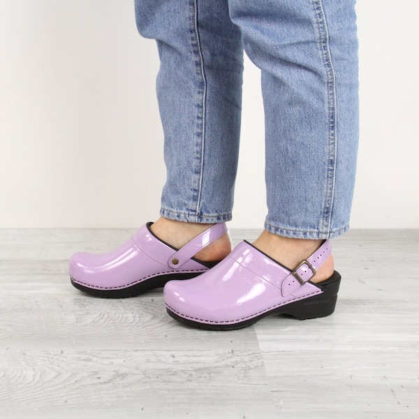 ESTELLE Women's Open Back Clog In Lilac, Size 6.5-7, PR